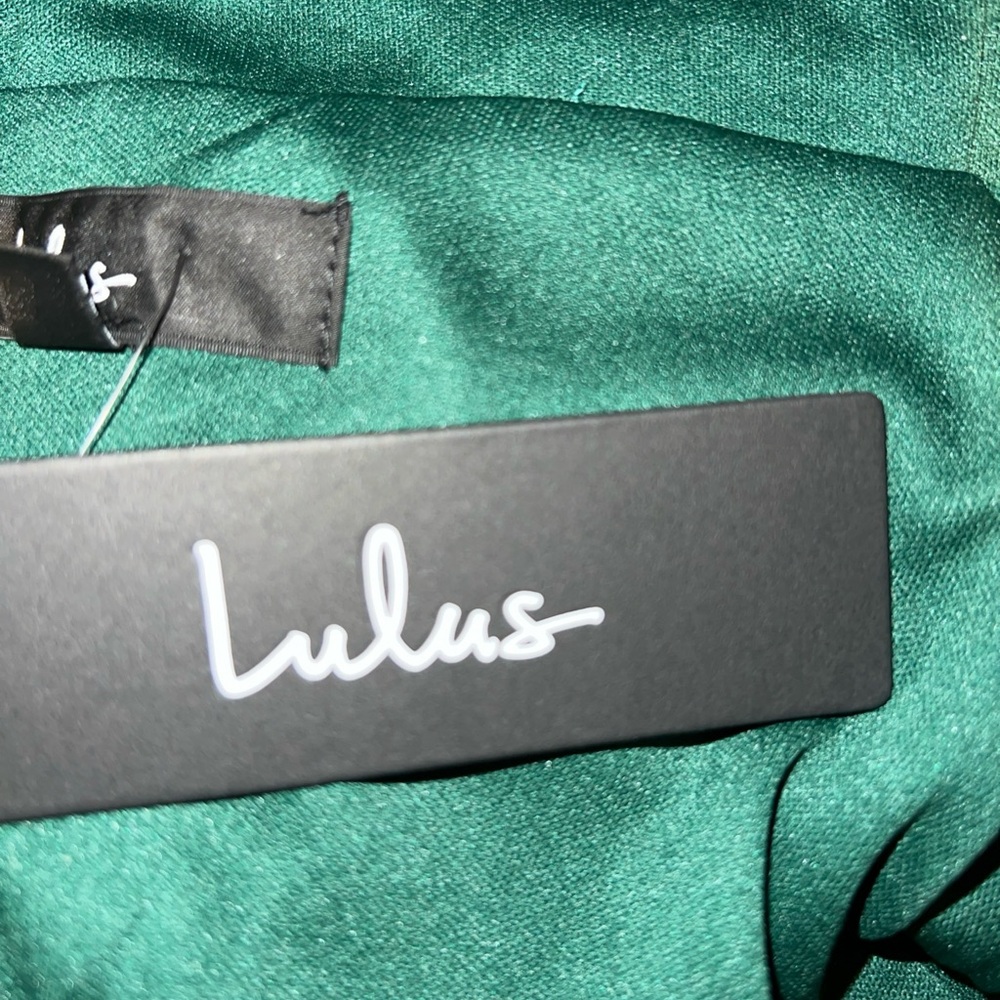 Lulu's Still The One Emerald Green Floral Satin Maxi Dress XS NWT - Picture 6 of 15